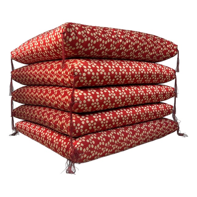 Japanese Zabuton Floor Cushions, 1980s, Set of 5 For Sale