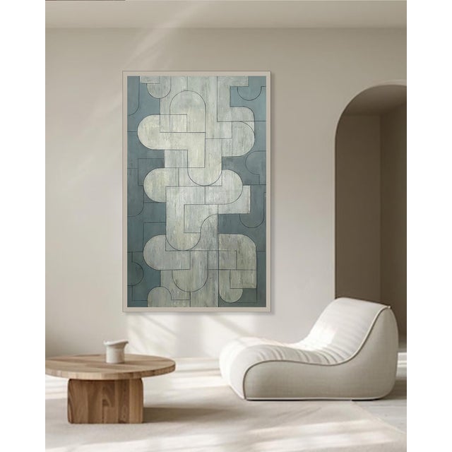 Contemporary Geometric, Abstract Oil and Cold Wax Painting, Neutral Palette by Stephen Cimini For Sale In New York - Image 6 of 6