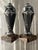 Art Deco Black and Silver Vases on Marble Bases, 1920s, Set of 2 For Sale - Image 4 of 5
