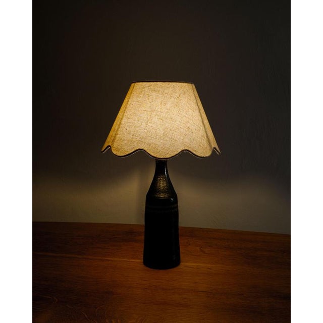 1940s Swedish Mid-Century Stoneware Ceramic Table or Desk Lamp by Arthur Andersson, 1940s For Sale - Image 5 of 6
