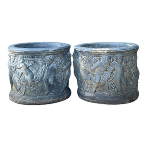 Vintage Cast Concrete Putti Cherub Planters