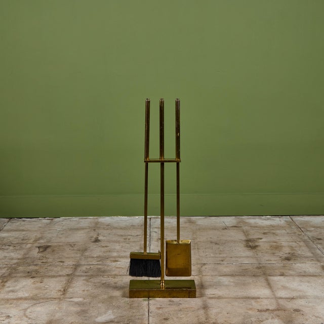 Brass Fireplace Tool Set For Sale - Image 9 of 17