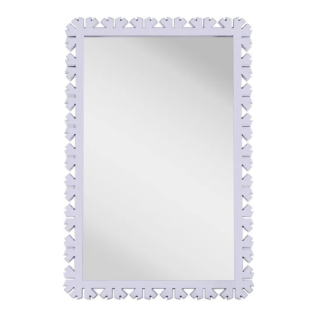 Fleur Home Audubon Bamboo Sticks Rectangle Mirror in Spring Iris, 24x35.5 For Sale