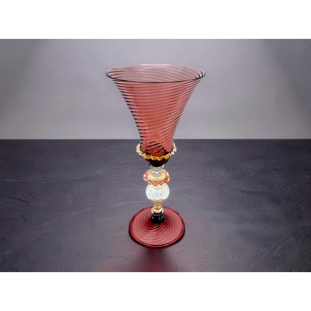 Venetian Tipetto Goblet in Murano Glass from Manifattura Di Murano, 1970s For Sale - Image 11 of 12