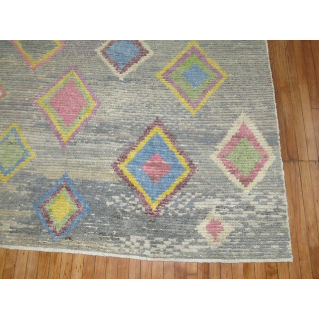 Gray Vintage Zabihi Collection Inspired Turkish Tulu Rug For Sale - Image 8 of 10