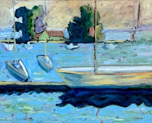 Large California Landscape Boat Harbor Hartman