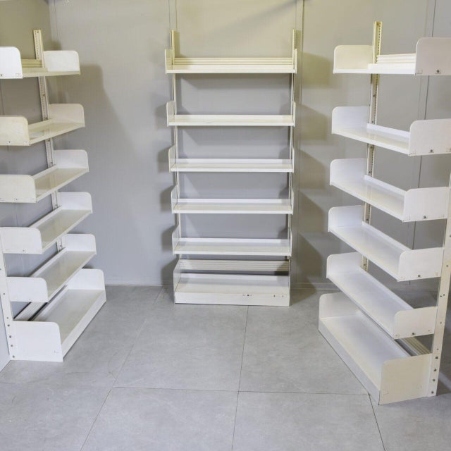 Industrial Shelving Units in White Lacquered Metal from Lips Vago, 1970s, Set of 3 For Sale - Image 15 of 17