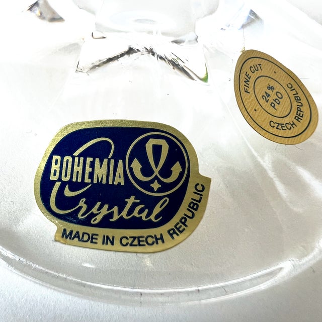 Vintage Crystal Champagne Flutes from Bohemia, 1990s, Set of 4 For Sale - Image 8 of 14