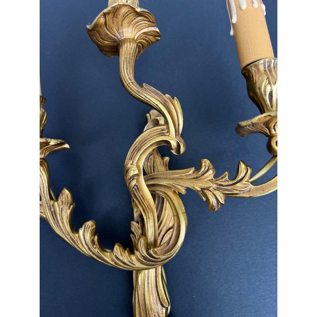 Metal Vintage French Wall Sconces, Set of 2 For Sale - Image 7 of 15