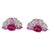 Pink Tourmaline and Pink Sapphire Earrings with Rose Cut Diamonds 18 Karat Gold For Sale - Image 9 of 18