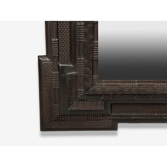 Baroque, Monumental Dutch Ripple Frame Wall Mirror, Ebonized Wood, 19th C. For Sale In New York - Image 6 of 8