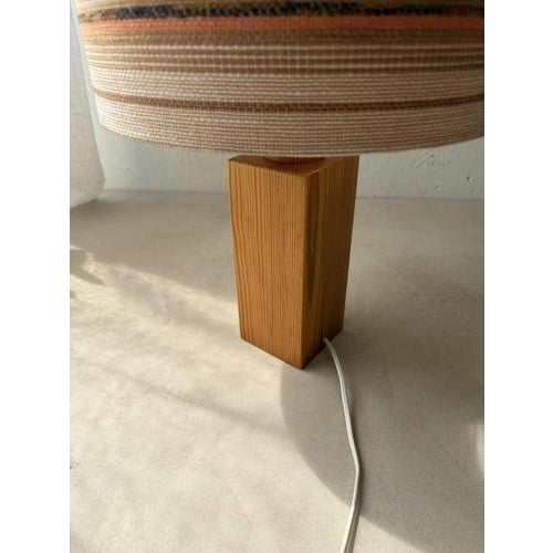 Beige Vintage Pine Table Lamp, 1970s For Sale - Image 8 of 13