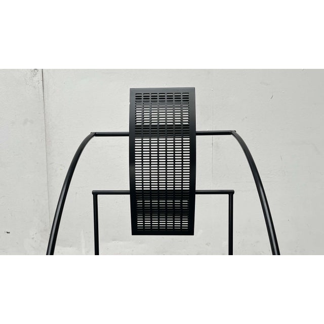 Postmodern Italian Black Perforated Metal Quinta Chair by Mario Botta for Alias, 1980s For Sale - Image 9 of 18