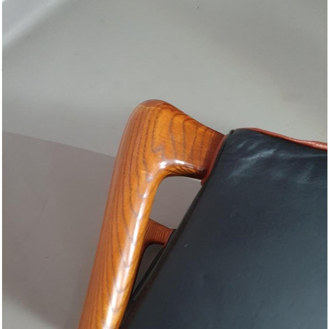 Armchairs in Walnut and Leather, Italy, 1980s, Set of 2 For Sale - Image 16 of 18