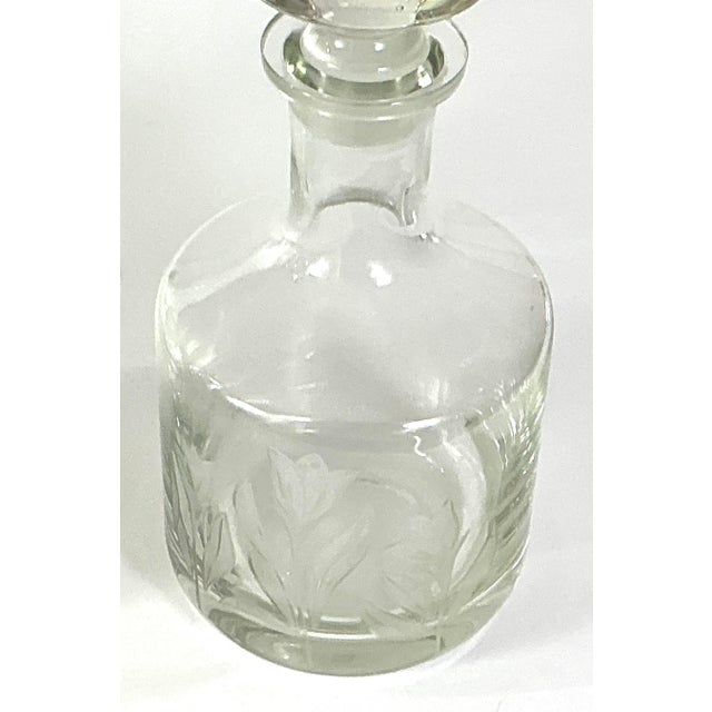 Krosno,Poland-Makers of Fine Crystal-Two Tulip,etched Decanters and a Matching Ice Bucket – Three Pieces For Sale - Image 9 of 11