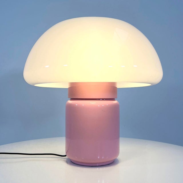 Pink Mushroom Table Lamp by Elio Martinelli for Martinelli Luce, 1970s For Sale - Image 10 of 10