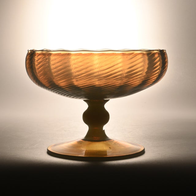 Mid-Century Modern Vintage Italian Opaline Glass Pedestal Bowl, 1960s For Sale - Image 3 of 11