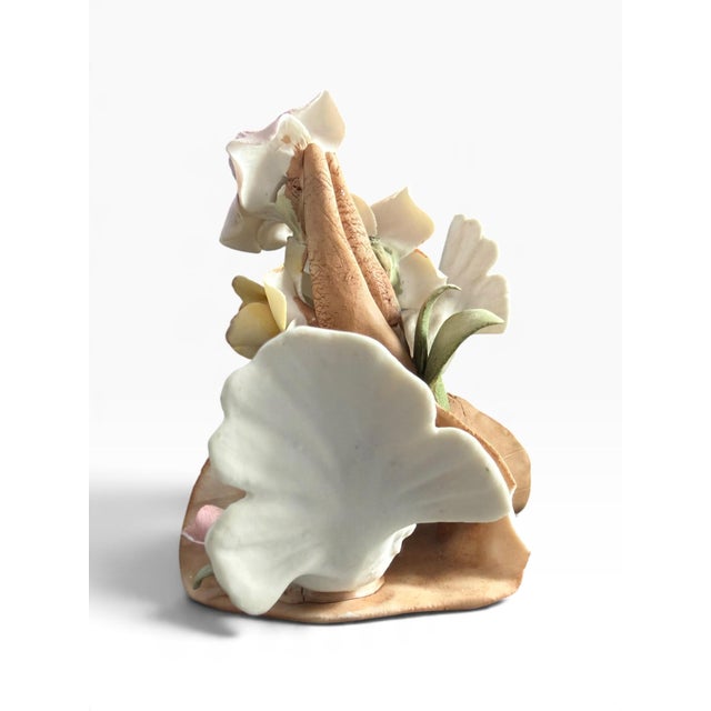 Ceramic Vintage Capodimonte Porcelain Love Birds & Floral Arrangement | Made in Italy For Sale - Image 7 of 8