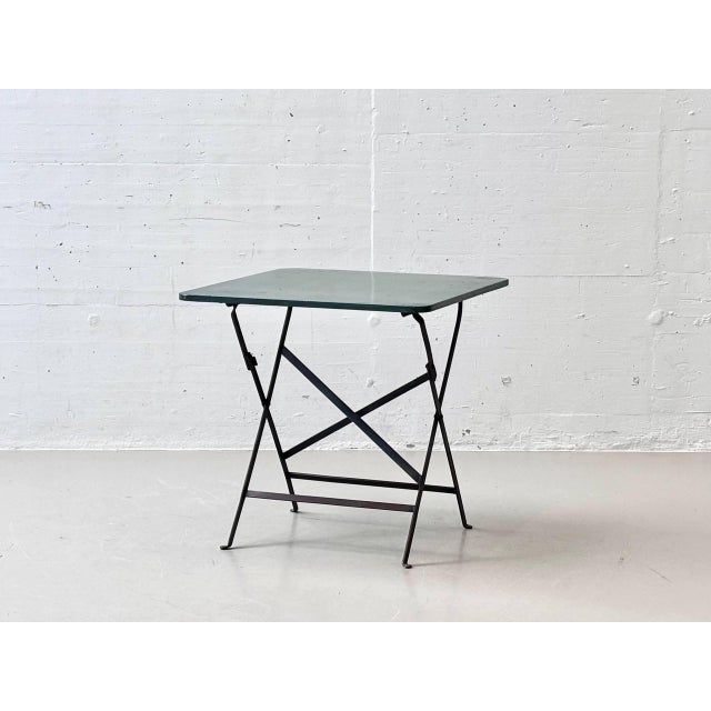 Vintage Folding Table in Metal with Cast Iron Frames, 1950s For Sale - Image 6 of 16