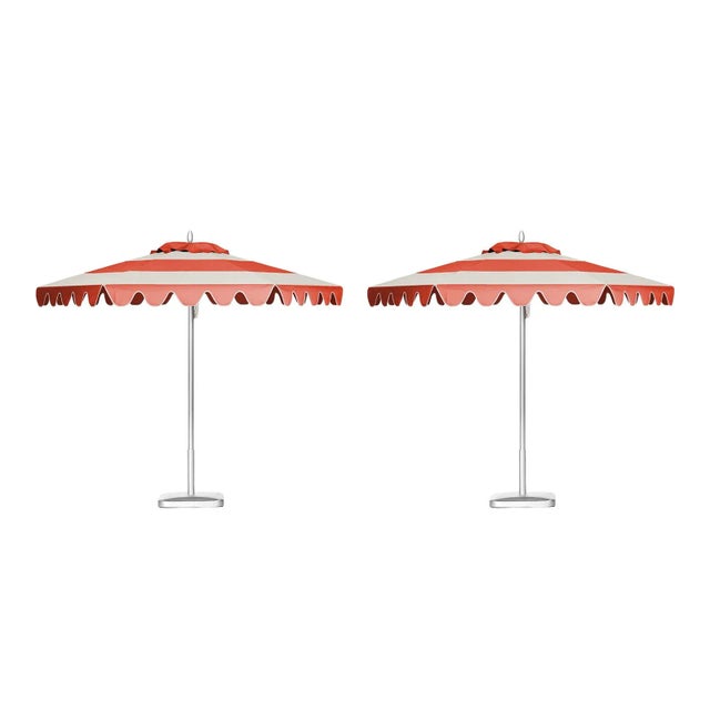 Not Yet Made - Made To Order Bermuda Dunes 9' Patio Umbrella, Burnt Orange & Cream, Set of 2 For Sale - Image 5 of 5
