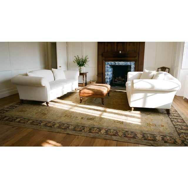Textile 1890s Tan Camel Foliate Antique Indian Amritsar Rug 11'9" X 19'6" Knotted Pile Wool Carpet For Sale - Image 7 of 9