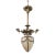 Restored 1890s Stained Glass Converted Gas Brass Pendant Light For Sale