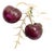 Vintage Tiffany & Co. France Diamond Plique a Jour Glass Cherries Gold Brooch For Sale