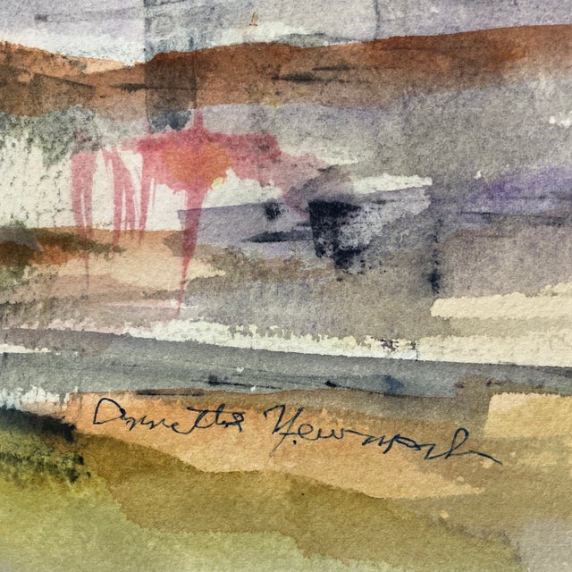 Mid-Century Modern 1980’s Original Double Sided Abstract Landscape Painting Signed For Sale - Image 3 of 3
