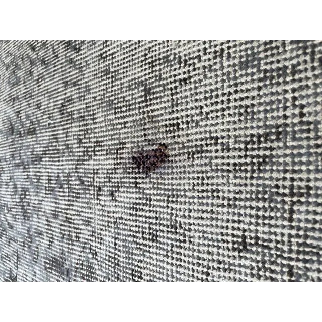 Vintage Turkish Wool Rug Vintage Turkish rug in inky blues, gray, brown, and dark charcoal. Hand made wool rug, with...