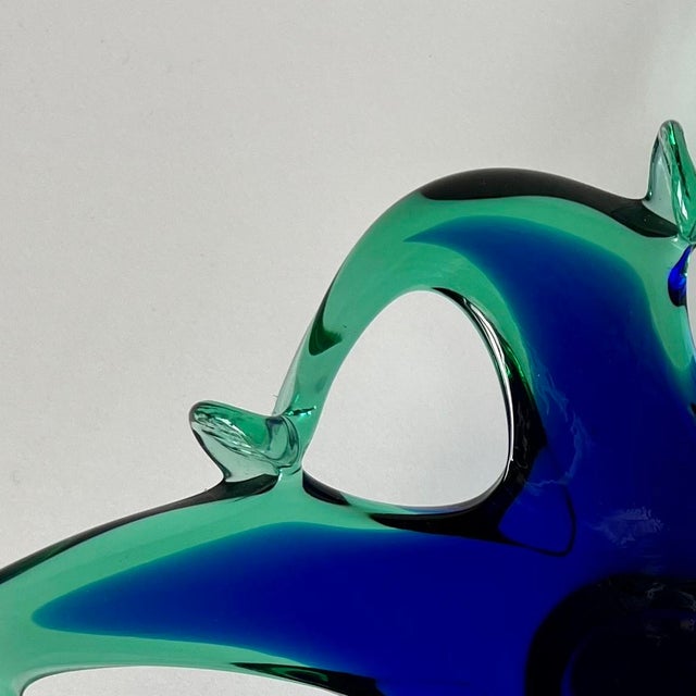Mid-Century Style Murano Glass Biomorphic Bowl from Crystal Clear, 1960s For Sale - Image 6 of 10