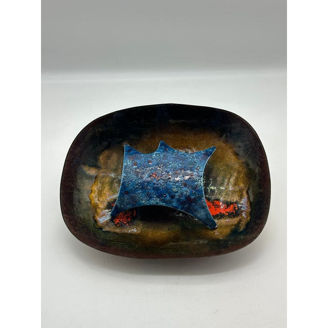 Vintage Enamelled Applique in Copper, 1960s For Sale - Image 10 of 10