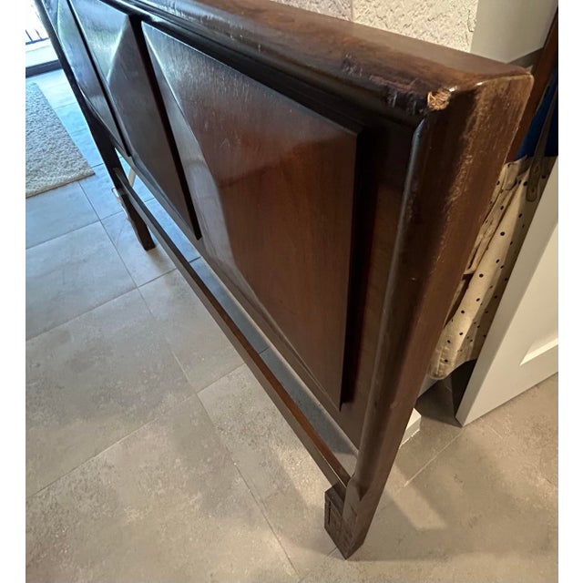 1960s Vintage Diamond Walnut Queen, Headboard For Sale In Miami - Image 6 of 8
