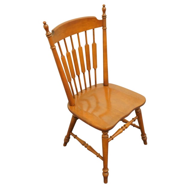 TELL CITY FURNITURE Hard Rock Maple Colonial Style Cattail Back Dining Chair 38.5″ High 19.75″ Wide 21″ Deep Seat: 17″...