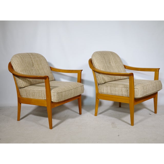 Mid-Century Modern Mid-Century Cherry Wood Club Chairs by Klaus Warzecha for Wilhelm Knoll, 1970s, Set of 2 For Sale - Image 3 of 10