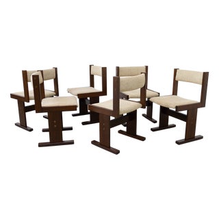 Brutalist Danish Dark Oak Dining Chairs from Gangso Mobler, 1970s, Set of 6 For Sale
