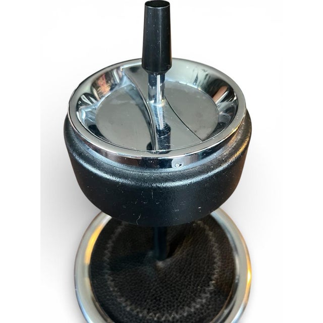 Mid-Century Space Age Metal Standing Ashtray on Wheels, 1970s For Sale - Image 9 of 10