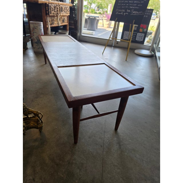 Mid 20th Century Rectangular Coffee Table With Laminate Insets by American of Martinsville For Sale - Image 12 of 14