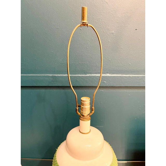 Mid 20th Century Ginger Jar Lamp With Woven Cover For Sale - Image 4 of 5
