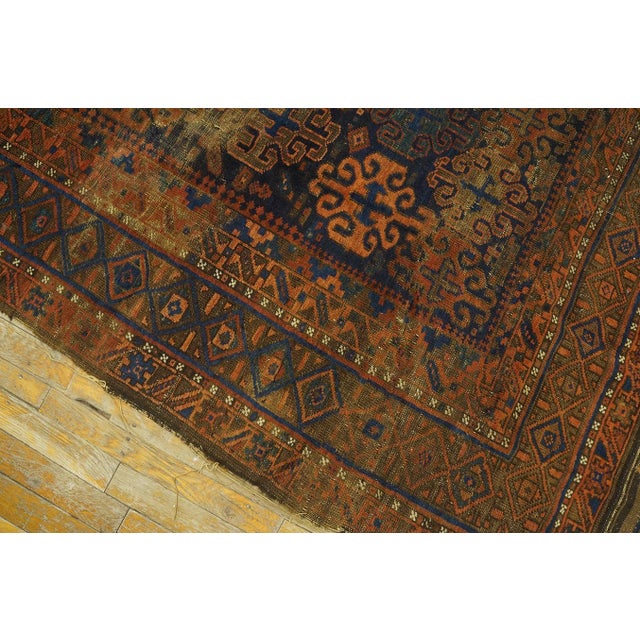 19th Century Afghan Baluch Main Carpet ( 5' x 7' - 152 x 213 cm ) Antique Baluch Afghanistan Blue 1875 Rug, Circa Date:...