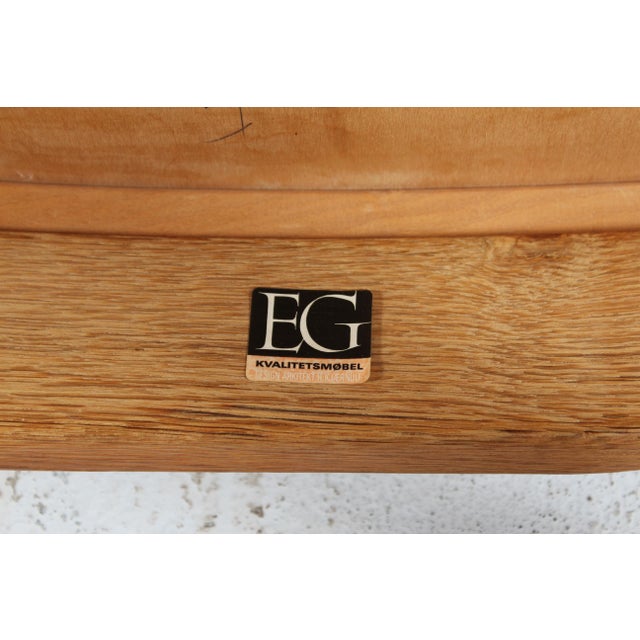 Wood Danish Oak and Striped Wool Razor Blade Armchair from Henning Kjærnulf, 1970s For Sale - Image 7 of 10