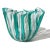 Abstract Venini Murano Bianconi Vintage Teal Green White Filigrana Ribbons Italian Art Glass Decorative Fazzoletto Vase For Sale - Image 3 of 6
