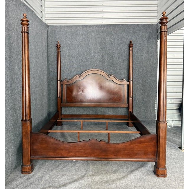 American Bassett Furniture King Size Poster Bed Frame For Sale - Image 3 of 18