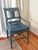 Early 1800's Swedish chair, with the original deep blue paint. Sturdy, with curved arms, a tiered backrest and tapered...