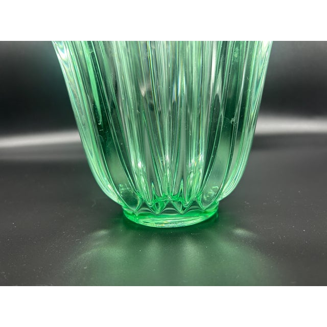 Green Crystal Vase by Pierre Davesn, 1950s For Sale - Image 6 of 9