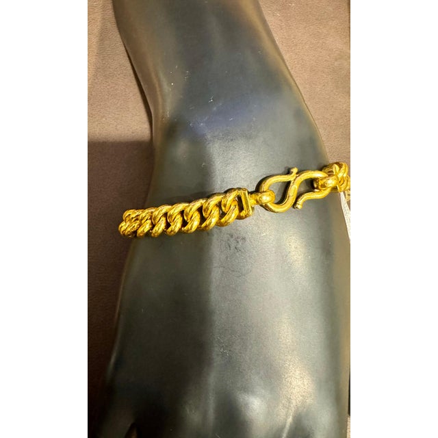 Cuban Link 24 Karat Pure Yellow Gold Solid Bracelet, 65 Gm, Unisex , 8 INCH For Sale - Image 9 of 18