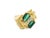 Contemporary 1980s Textured 18k Yellow Gold Green Tourmaline & Diamond Ring, Size 8.75 For Sale - Image 3 of 10