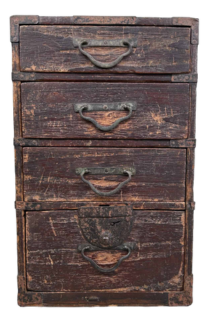 Antique Wooden Archival Chest of Drawers, Japan, 1890s