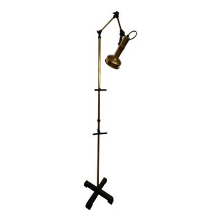 Mid 20th Century Brass Art Easel Lamp Arredoluce Style For Sale