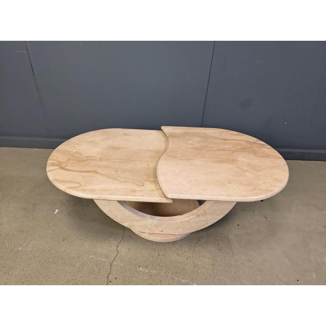 Vintage Travertine 2-Tier Coffee Table, 1970s For Sale - Image 9 of 10