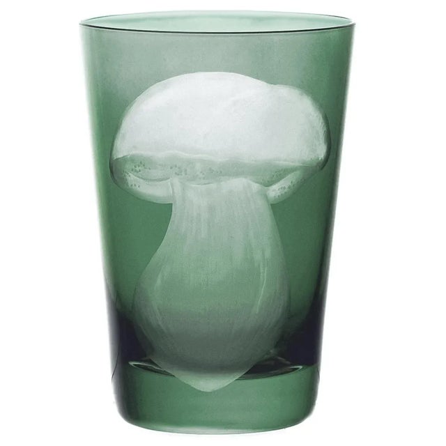Glass ARTEL Mushrooms Collection Tumblers in Sage - Set of 6 For Sale - Image 7 of 8